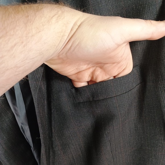 Hart Schaffner Marx Blazer Men 48L 100% Virgin Wool Black Pocket Softly Tailored - Picture 3 of 14